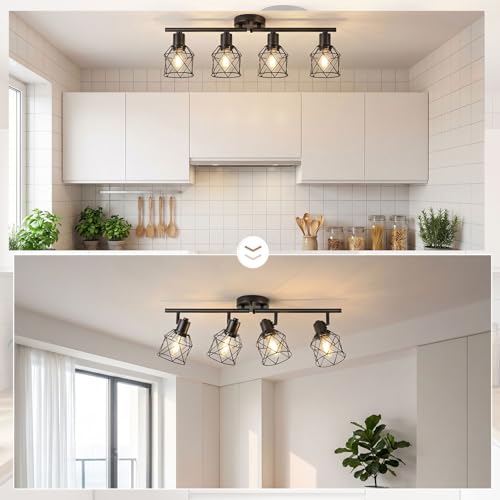 4 Lights Semi Flush Mount Ceiling Light