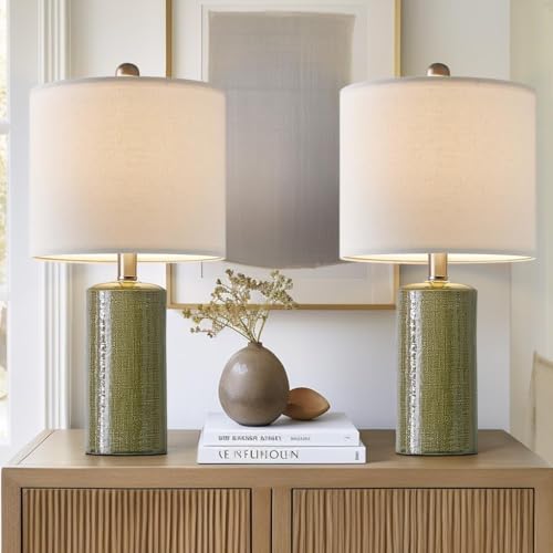 20.25" Small Table Lamps Set of 2 Modern Ceramic Lamps for Living Room (2 Count)