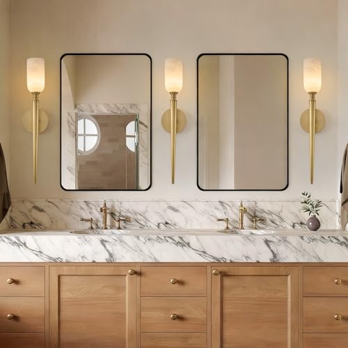 21.6" Natural Alabaster Sconce