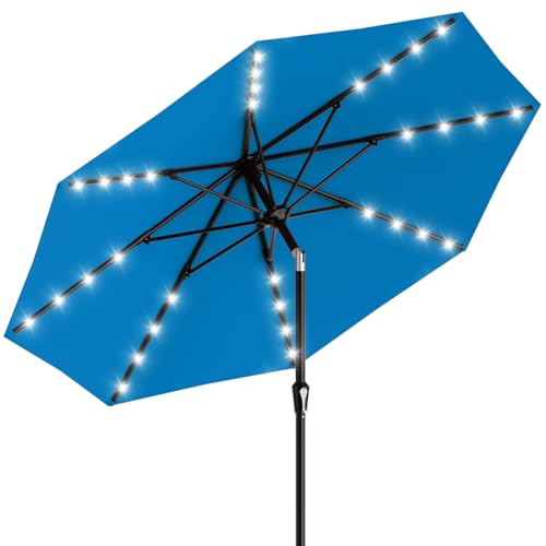 9FT Patio Umbrella with Solar Lights