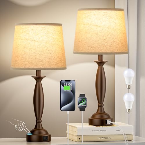 Bedroom Lamps for Nightstand (2 Count)