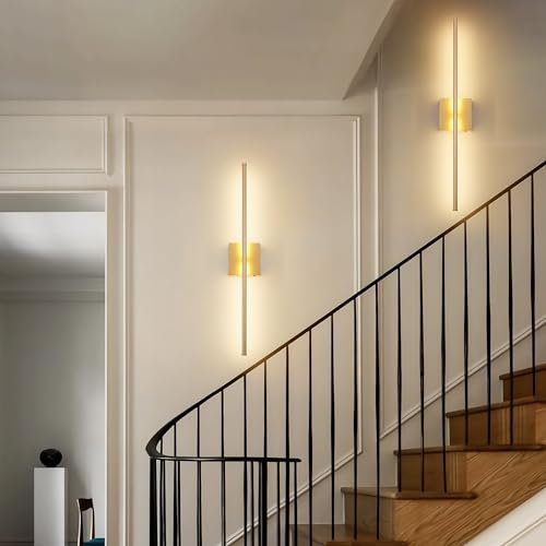 32.2 Inch Wall Sconces Battery Operated for Living Room Gold (2 Count)