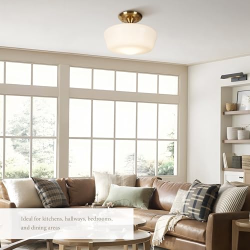 Schoolhouse Style Semi Flush Mount Ceiling Light Fixture