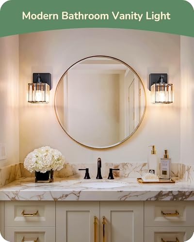 Hardwired Black Crystal Wall Sconces Set of 2 (2 Count)