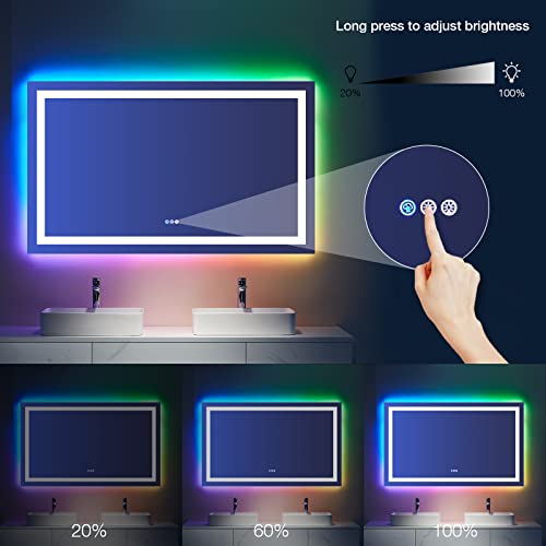 48"X36" RGB LED Bathroom Mirror with Lights