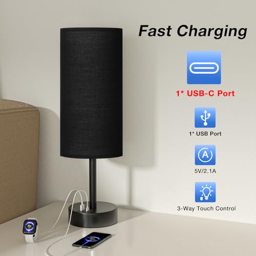 Black Touch Table Lamp for Bedroom