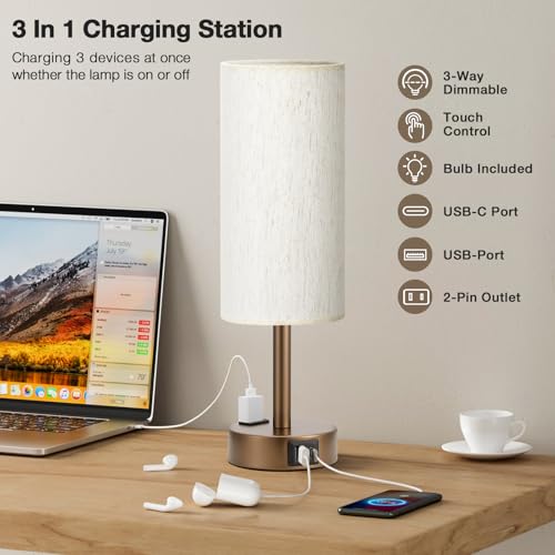 Brown Bedside Lamp for Bedroom