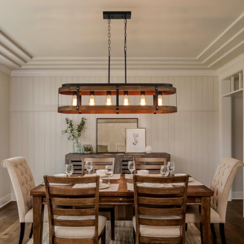 Rustic Farmhouse Wood Kitchen Island Lighting