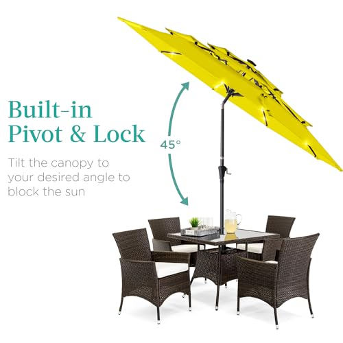 10ft 3 Tier Solar Patio Umbrella