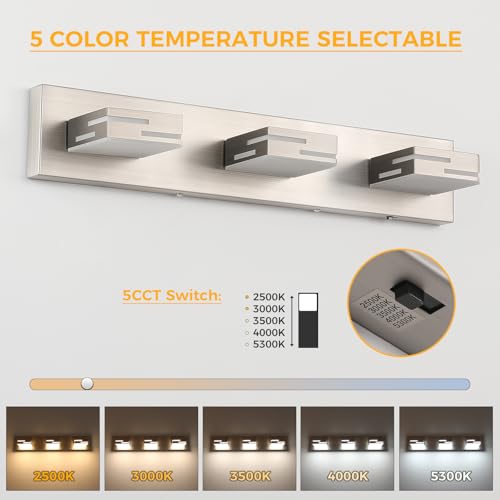 3 Light 5CCT Modern Bathroom Vanity Light Fixtures