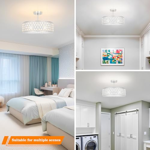 Chrome Crystal Ceiling Light Fixture