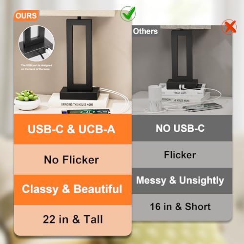 22" Tall Living Room Lamps for Night Stands (2 Count)