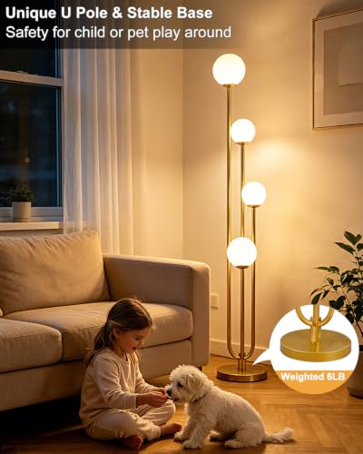 Gold Globe Floor Lamp 4 (4 Count)