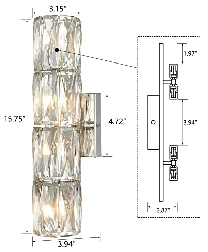 Luxury Chrome Crystal Wall Sconce 4