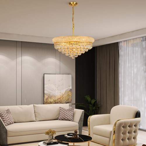Gold Crystal Chandeliers for Dining Room