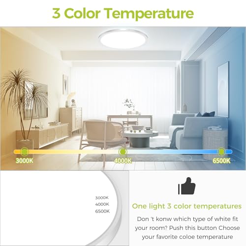 20Inch Big Dimmable Flush Mount LED Ceiling Light Fixture