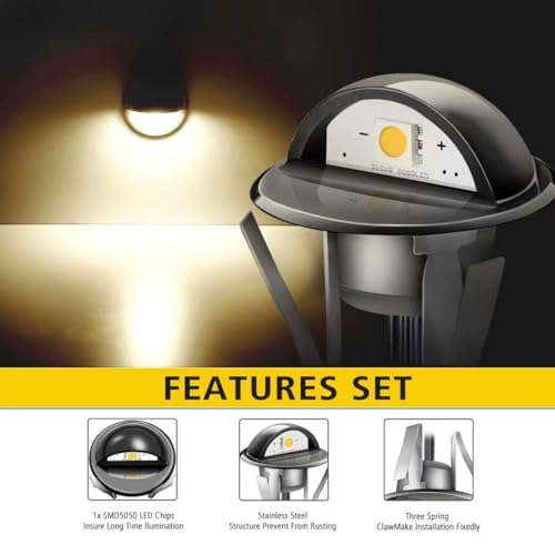 LED Step Lights Low Voltage IP65 Waterproof Recessed LED Deck Lighting (10 Count)