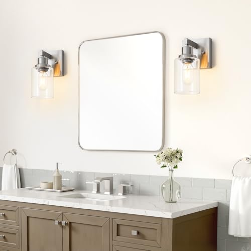 Bathroom Wall Sconce Set of 2 Brushed Nickel Bathroom Vanity Light