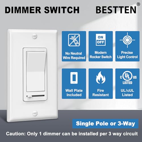 6PK Dimmer Light Switch (6 Count)