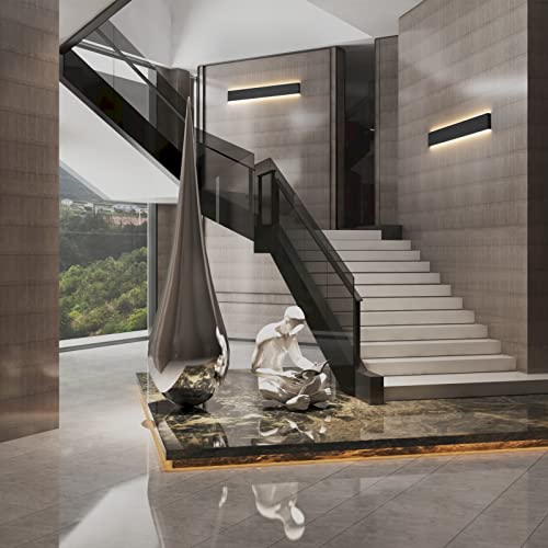 39.3inch Modern Black Vanity Light Fixtures LED Bathroom Wall Light Up and Down Bathroom Lighting Fixtures Warm White Light 3000K