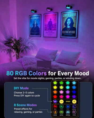 Rechargeable RGB Wall Sconces with Remote