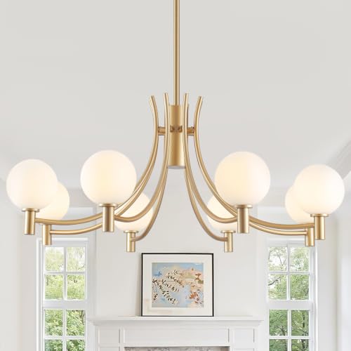 8 Light Gold Modern Sputnik Chandelier