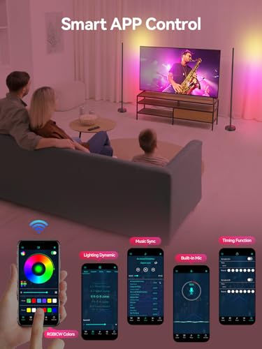 Smart RGBICW LED Corner Floor Lamp