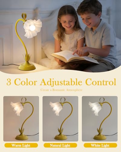 Flower Table Lamp Cute Desk Lamp for Bedroom Home Decor