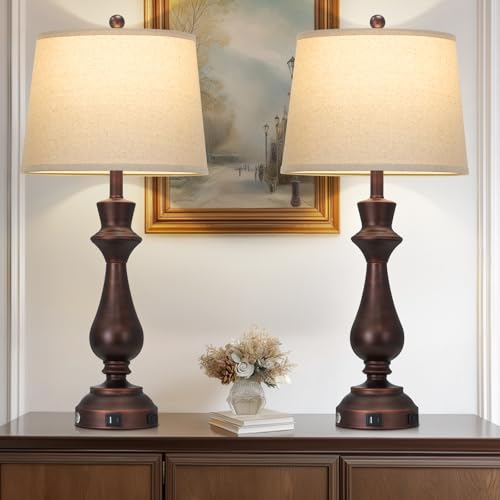 Vintage Table Lamps Set of 2 for Living Room (2 Count)