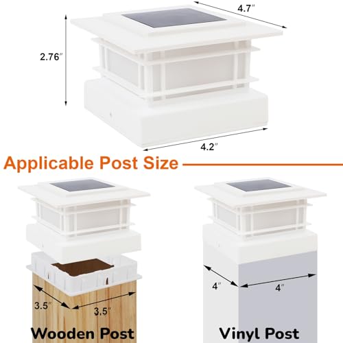 4x4 Solar Post Cap Lights Outdoor with 2 Color Modes (12 Count)