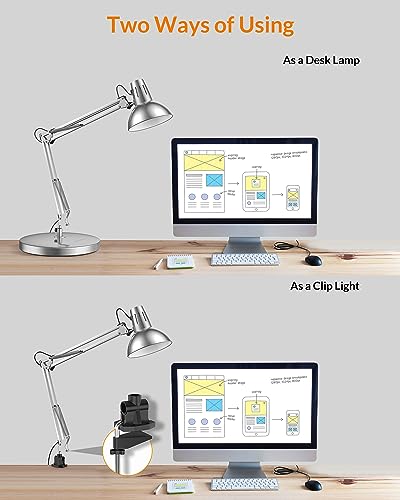 Metal Adjustable Desk Lamp with Clamp