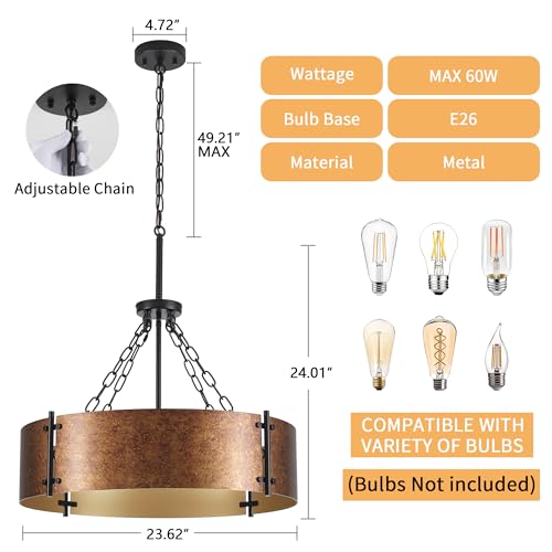 23.62" Modern Drum Chandelier 6
