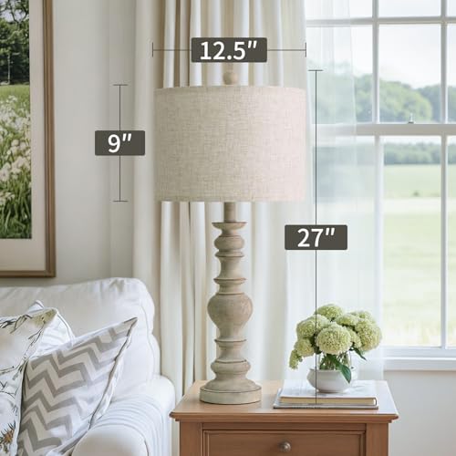 27" Antique Gray Table Lamps Set of 2 (2 Count)