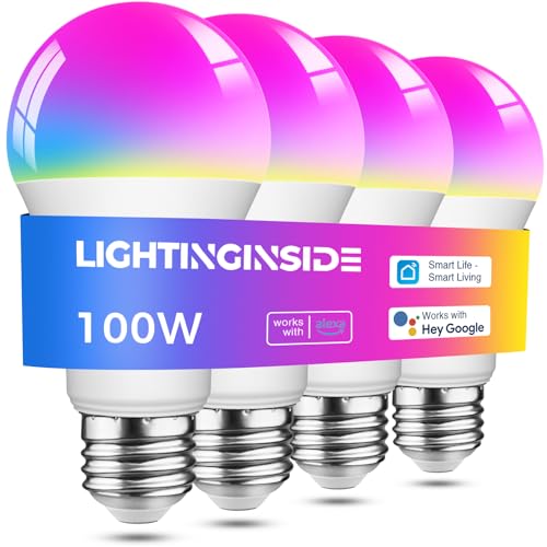 Smart Light Bulbs 100W Work with Alexa (4 Count)