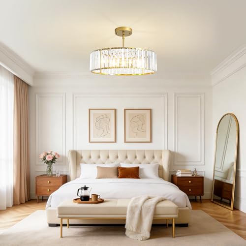 Modern Gold Crystal Chandelier for Dining Room 16 Inch (Gold / 16 in)