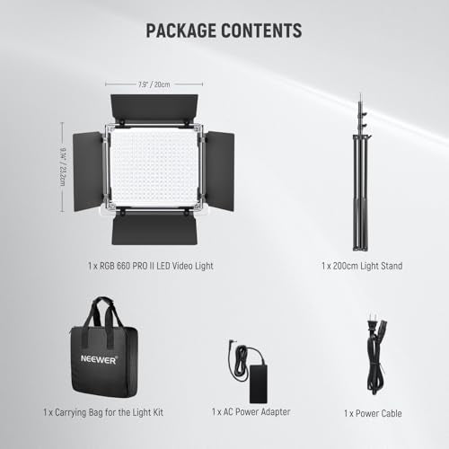 Upgraded RGB LED Studio Video Light with Tripod Stand