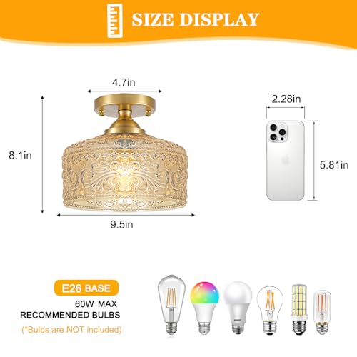 Small Semi Flush Mount Ceiling Light Fixture