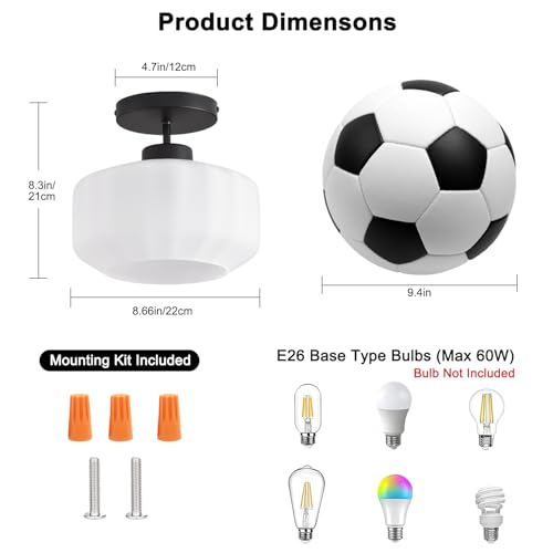 Industrial Black Matte Light Fixtures Ceiling Mount
