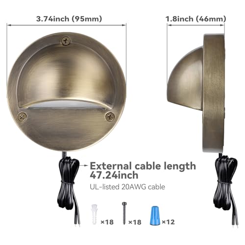 6 Pack 5CCT 3.74inch Low Voltage LED Deck Lights (6 Count)
