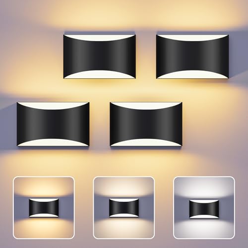 Black Modern LED Wall Sconces (4 Count)