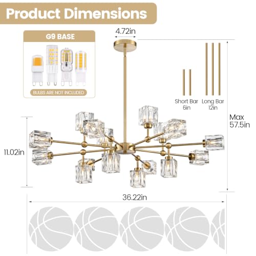Sputnik Crystal Chandelier with 16