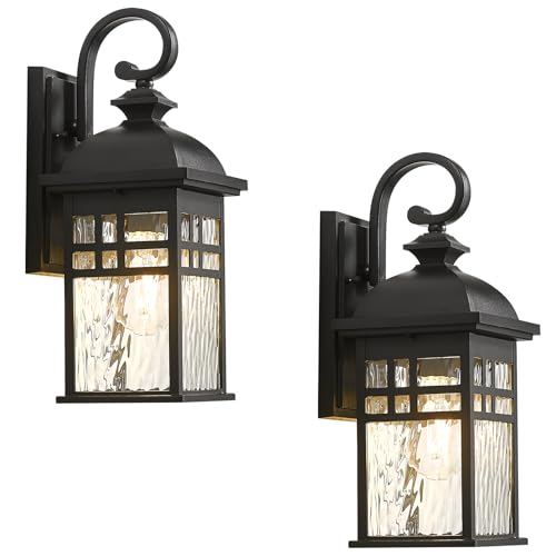 Exterior Lighting Fixtures 2 Pack Black Porch Lights Outdoor