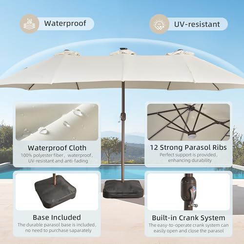 15ft Patio Umbrella with Base Included