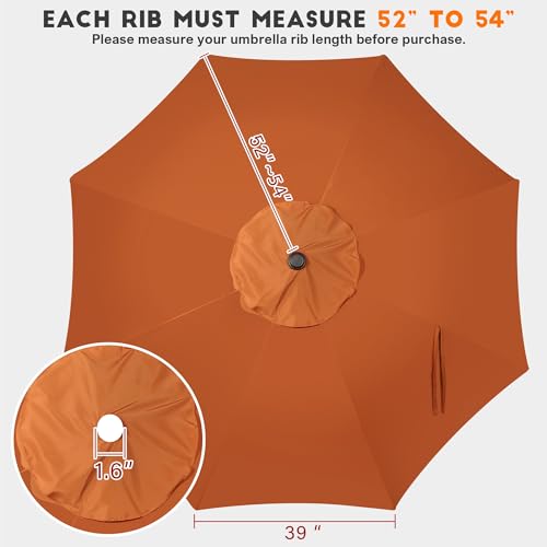 9ft Patio Umbrella Replacement Canopy