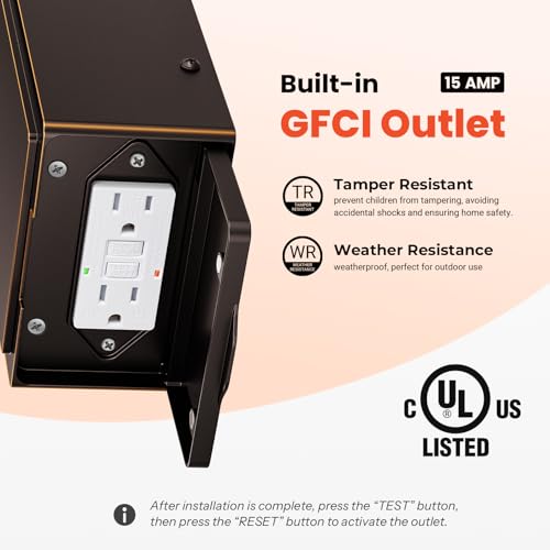 Motion Sensor Outdoor Sconce Lights with GFCI Outlet