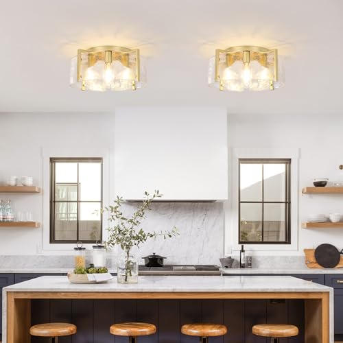 Gold 4 Light Semi Flush Mount Ceiling Light