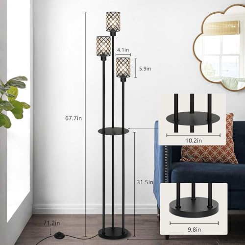 Gold Floor Lamps for Living Room (Black)