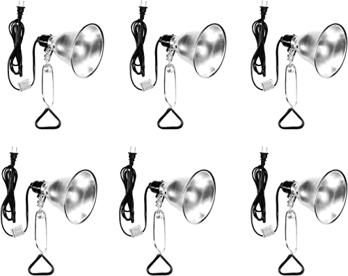 Clamp Lamp Light Socket with 5.5 Inch Aluminum Reflector (6 Count)