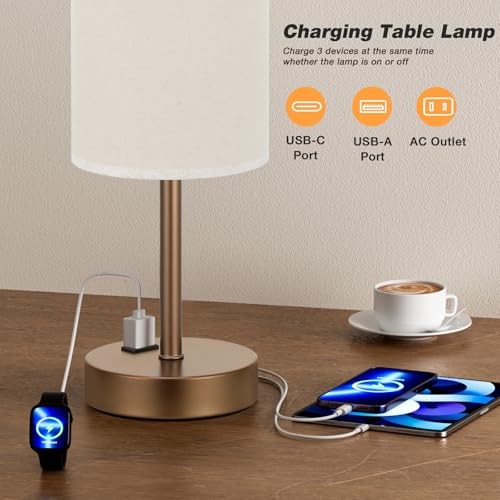 17.4" Brown Lamp for Bedroom