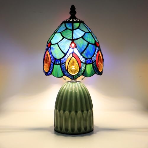 Tiffany Stained Glass Mushroom Table Lamp 12.5 Inch